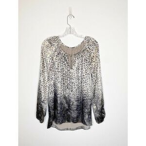 Elie Tahari Silk Animal Print Blouse Size Small